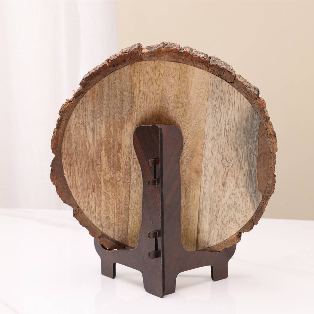 Personalised Natural Wood Round Engraved Photo Frame - Personalify