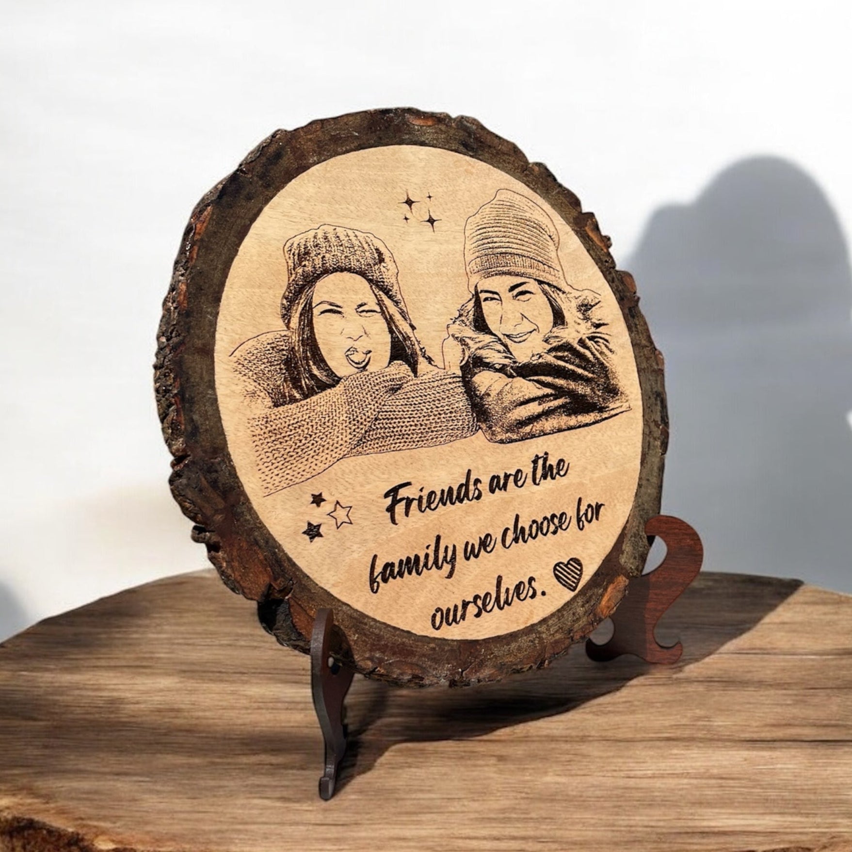 Personalised Natural Wood Round Engraved Photo Frame (Copy) - Personalify
