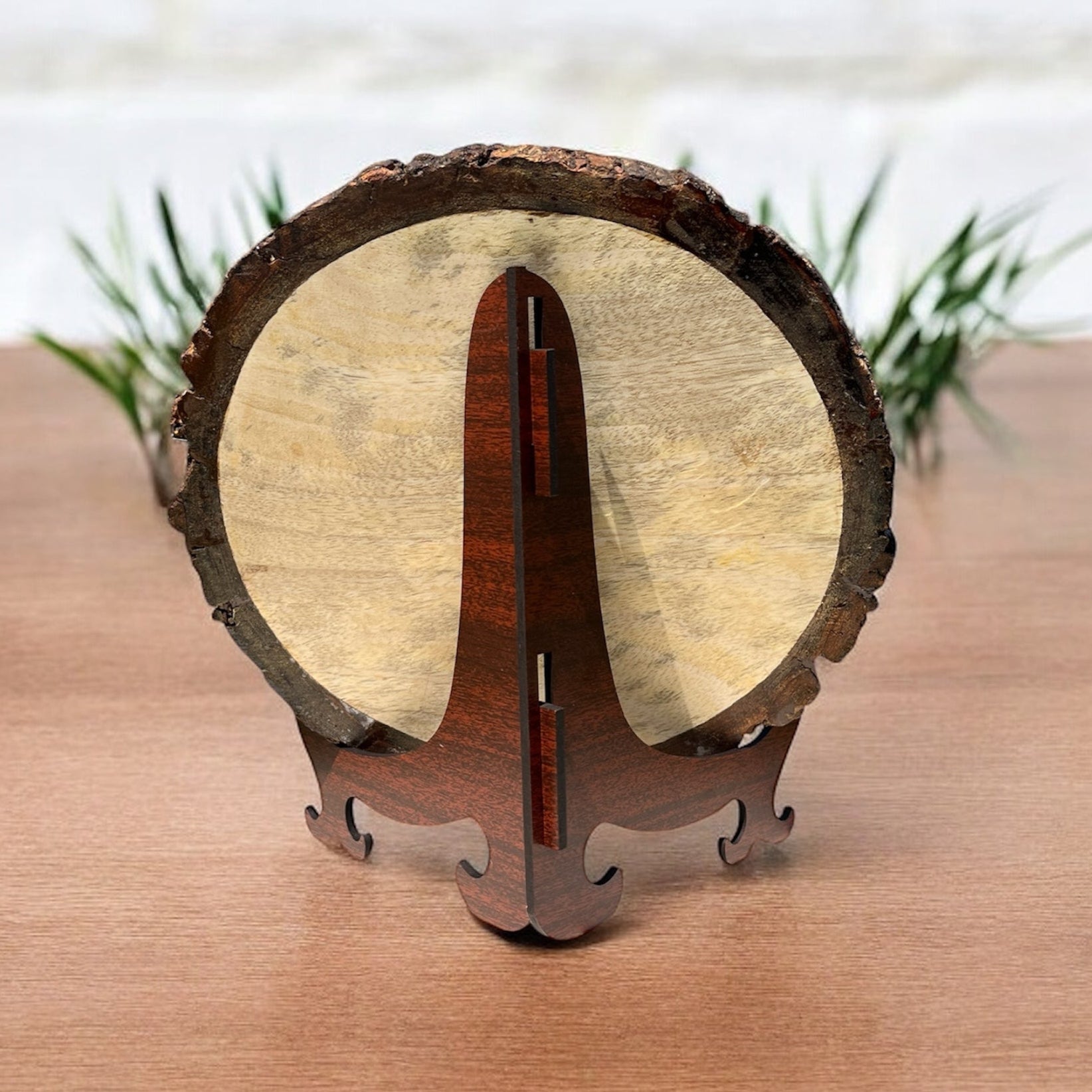 Personalised Natural Wood Round Engraved Photo Frame - Personalify