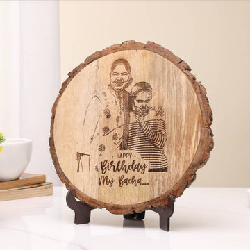 Personalised Natural Wood Engraved Photo Frame
