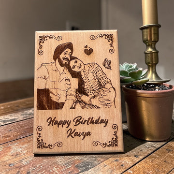 Personalised Rectangular Wood Engraved Photo Frame