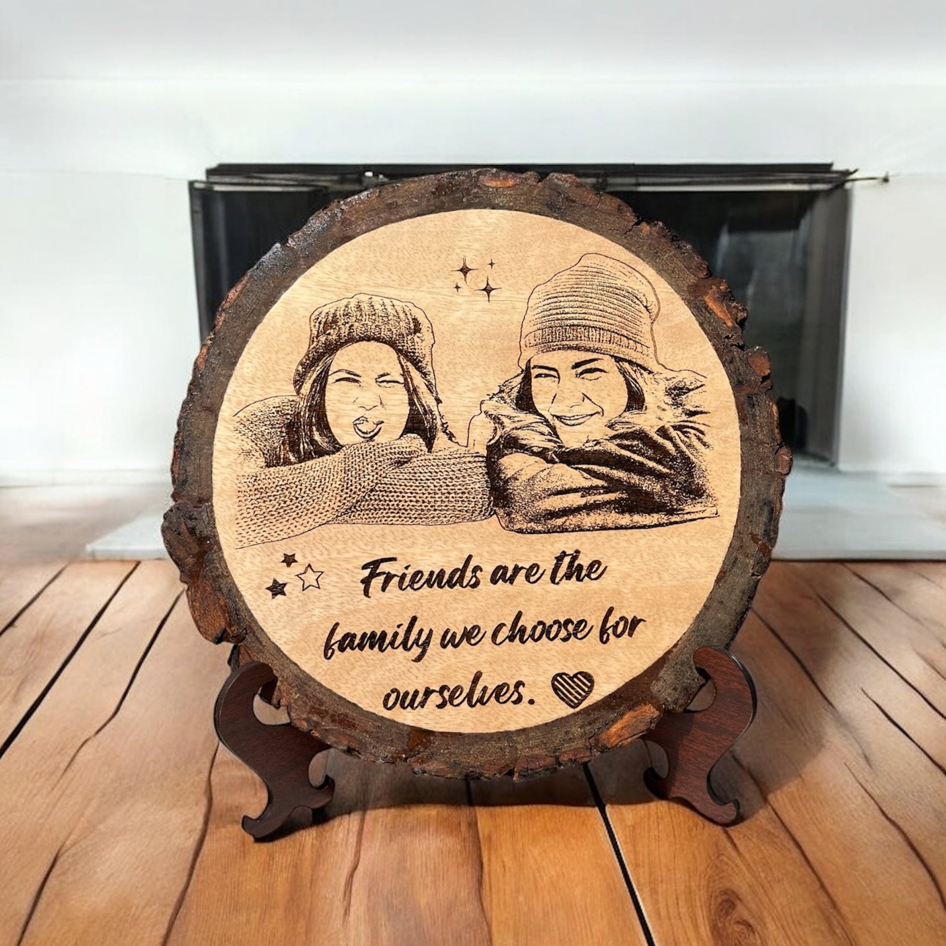 Personalised Natural Wood Round Engraved Photo Frame (Copy) - Personalify